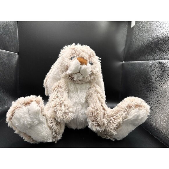 Melissa and Doug Plush Burrow Bunny Brown White Rabbit Big Feet Stuffed Animal - Picture 1 of 10